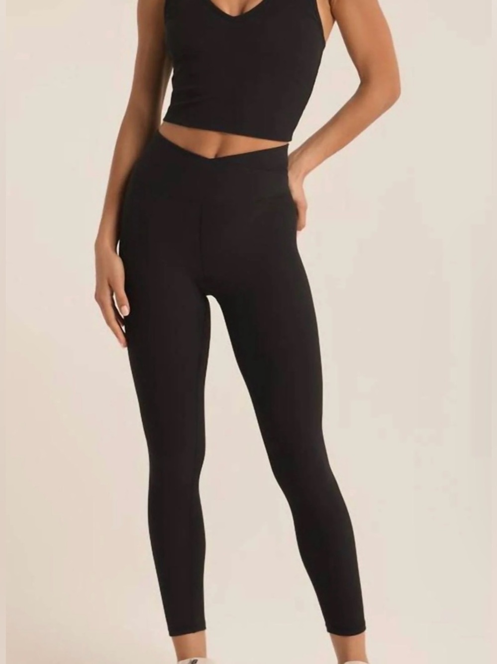 Z Supply Circuit Cross Over 7/8 Legging | Black High-Waist Active Leggings Sz M